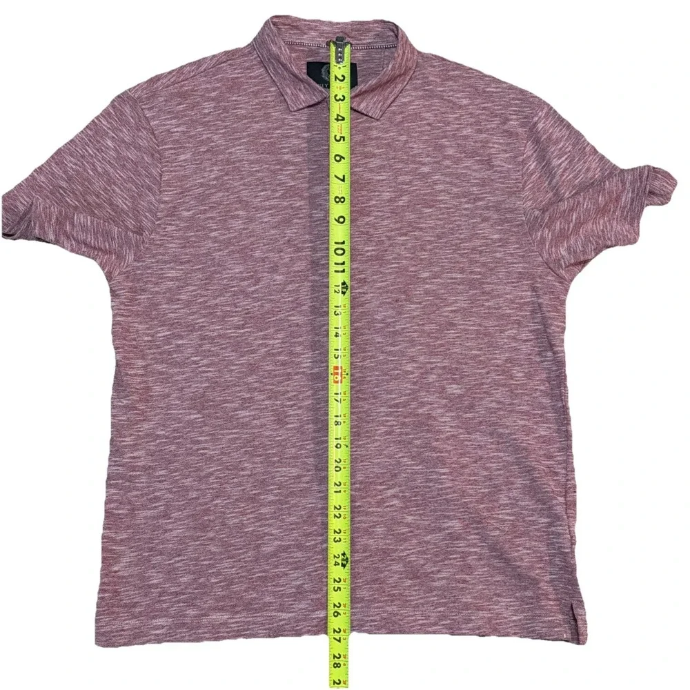 Viyella Men's Large Heathered Pink Shirt Sleeve Collared Polo‎ Shirt